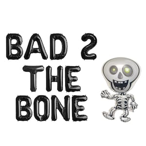 Bad 2 The Bone Balloon Banner| 2nd Birthday Party Banner Decorations | Rock n Roll 2nd birthday Party Second Birthday Music 90s Birthday