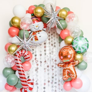 Friendsmas Christmas Balloon Garland OH WHAT FUN Christmas Party Gingerbread Candy Cane Balloon Arch Winter Onderland Baby Shower image 2