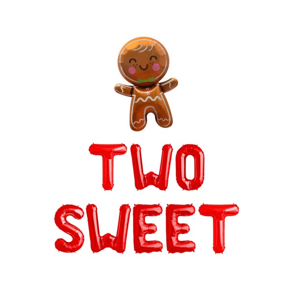Christmas 2nd Birthday Two Sweet Balloons | Gingerbread Man 2nd Birthday Decoration | 2nd Winter Sweet Baby Birthday Party