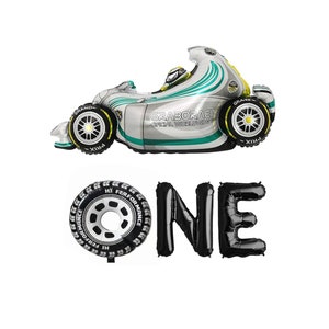 Race Car First 1st Birthday Fast One Balloons Banner | Retro Racing 1st Birthday Party Decoration Balloon | 1st Fast One Birthday Party