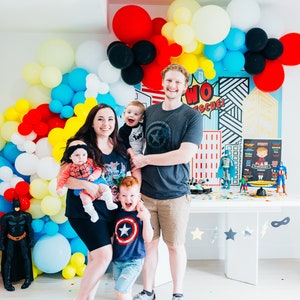 Two rescue Boy's Birthday Party Decorations Super hero themed birthday Party Decorations 2nd Birthday Balloon Arch Garland Kit image 3