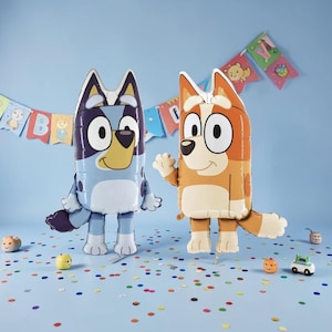 Globos de cumpleaños de Bluey Bingo: Decoración para fiestas infantiles, flotadores de helio