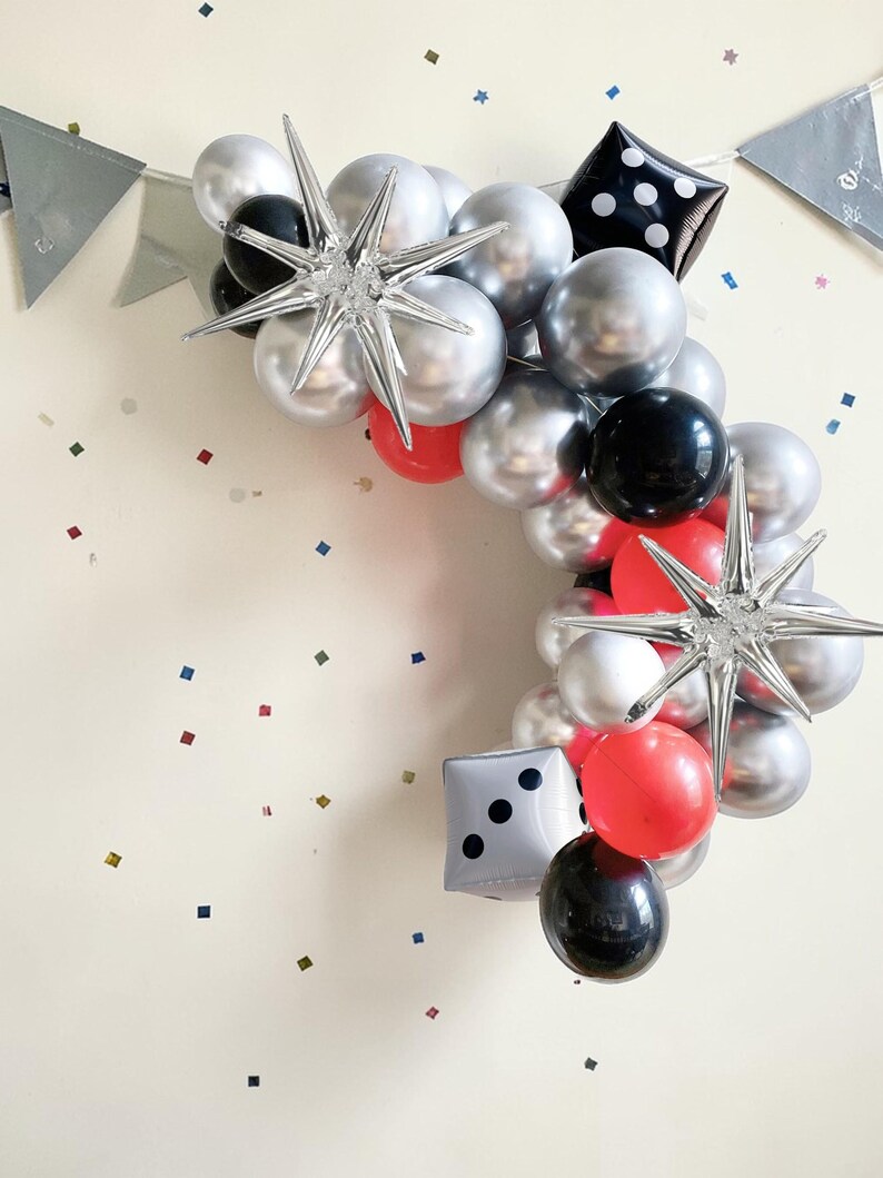 Casino Balloon Garland Kit: Vegas Birthday Bachelorette Bridal Shower Party Decorations image 2