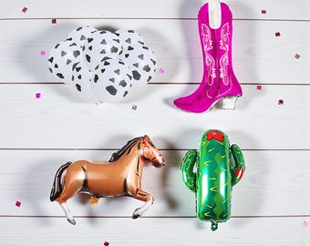 Cowgirl Bachelorette Balloons: Western Theme Party Decorations