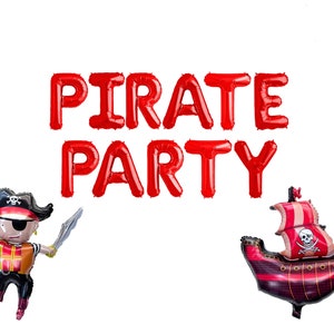 Pirate Party Banner | Giant Pirate Ship Foil Balloon | Jumbo Pirate Balloon | Pirate Birthday Party | Boys Birthday Party Decorations Party
