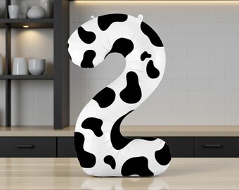 Cow Print Number 2 Balloon: Farm 2nd Birthday Decoration