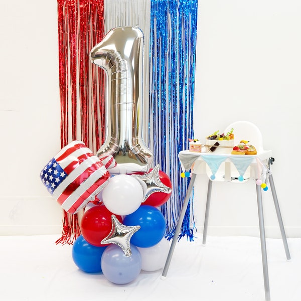 Patriotic Balloon Garland Kit: 1st Birthday Baby Shower July 4th DIY Decor