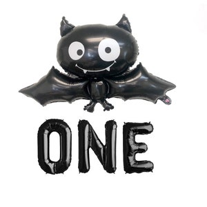 ONE with Bat Balloon|  1st Birthday | Halloween Themed 1st Birthday Banner Decor | Little Bat Birthday | Our Little Boo is Turning One