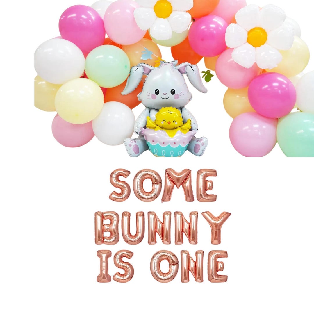 Easter Bunny 1st Birthday Photo Banner – Glitter Monthly Milestone Banner For Baby Girls, Spring Easter Party Decor - View #6