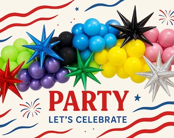 Guirnalda de globos de cumpleaños de superhéroes: decoración para fiesta de cómics