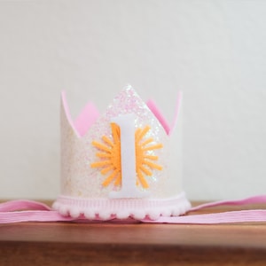 1st birthday crown / sunshine birthday crown/ felt fabric hat for baby/ Half Birthday Crown