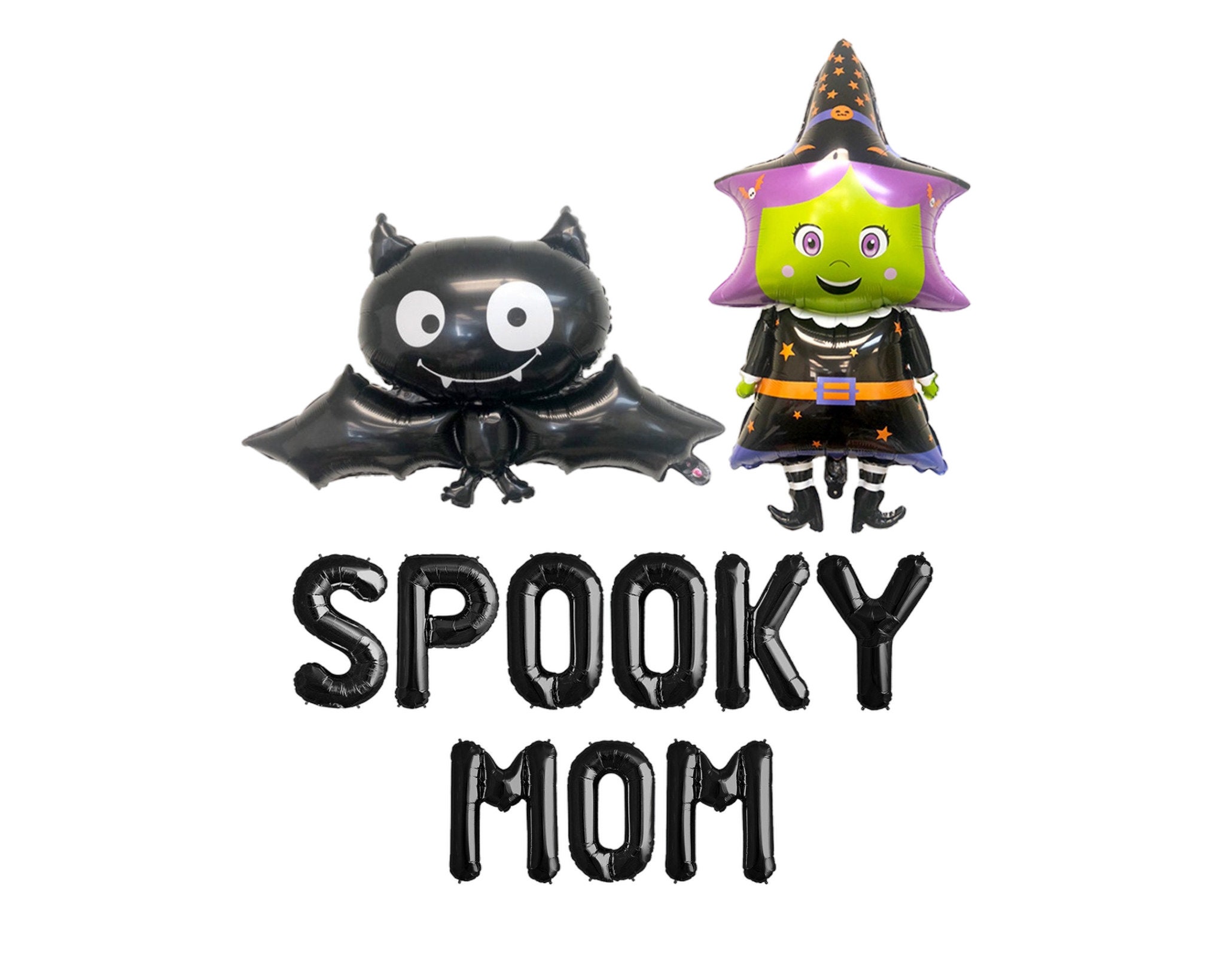 Spooky Mom Balloon Banner Halloween Themed Baby Shower Decorations Banner Halloween Baby Shower Gender Revea Party