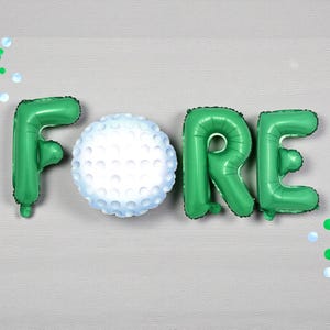 FORE Golf Balloon Banner: Golfing Birthday Party Decor