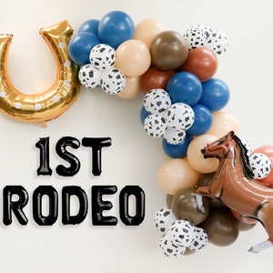 My First 1st Rodeo Wild West Balloon Arch Kit | Western Cowboy theme balloon garland | boy's 1st Western themed birthday party decors
