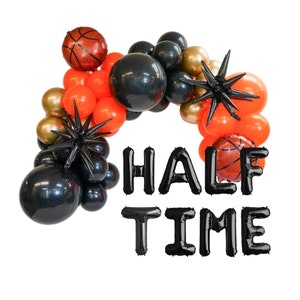 Half Birthday Party Halftime Balloon Garland Set | Basketball Half Birthday Party Decorations | Basketball Theme Sports Party Decoration