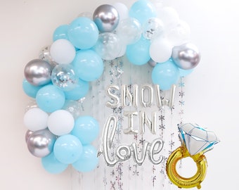 Snow in Love Balloon, snow in love bachelorette, winter bachelorette party, winter themed bridal shower decor, snow in love bridal shower