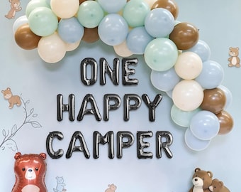 One Happy Camper Balloon Garland Kit: Camping Kids 1st Birthday Party Baby Shower Decor