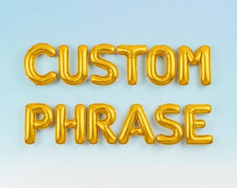 Custom Balloon Letters Banner: Personalized Balloon Phrase Gold Letter Balloons Party Decorations