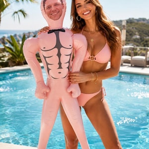 Inflatable Groom Doll Bachelorette Party Favor: Blow Up Husband for Hen Trip Bride Squad