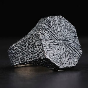 Handmade Oxidized Sterling Silver Ring: Adjustable Turkish Design