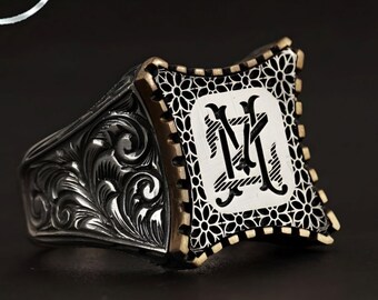 Personalized Sterling Silver Initial Ring: Handmade Jewelry