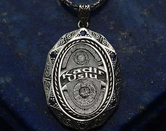 Personalized 925 Sterling Silver Prayer Necklace, Double Sided Name Pendant