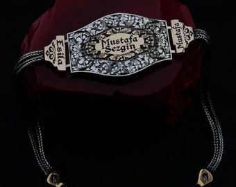 Silver Men's Foxtail Bracelet: Personalized Name Plate