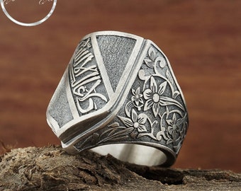 は*る様 SMITH MARRYAT MR7 彫金 Engraving Arab Lailahe Illallah Arabic Embroidered Ring, Alhambra Palace