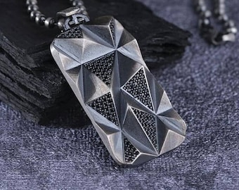 Sterling Silver Citrine Necklace: Handmade Turkish Medallion Pendant