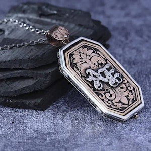 Collar de plata giratorio personalizado para hombre - Plata de ley 925 - Regalo de San Valentín