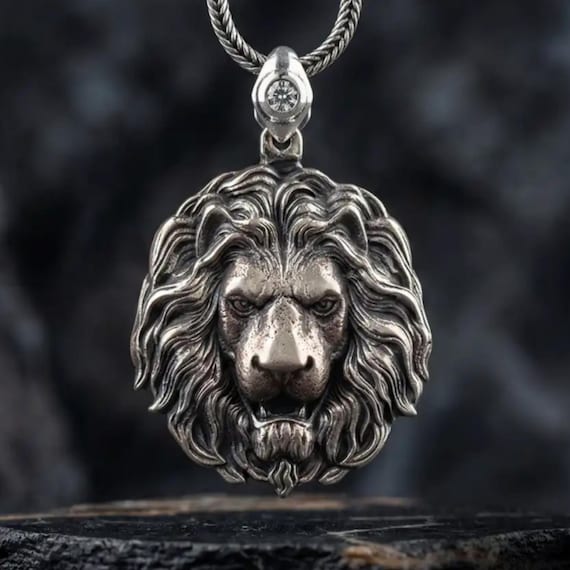 925 Sterling Silver Lion Chain Necklace for Men