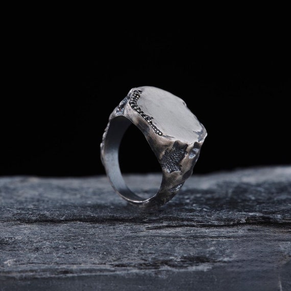 Black Zirconia Stone 925 Sterling Silver Ring - Turkish Jewelry