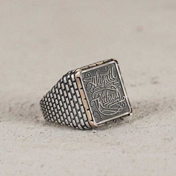 Custom Handwriting Ring: 925 Sterling Silver Personalized Keepsake