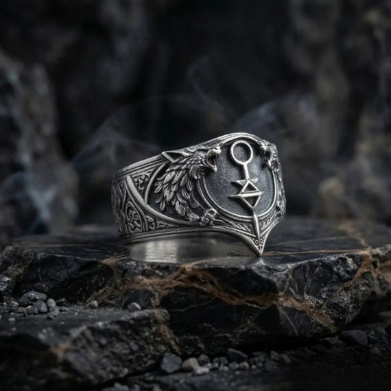 Kayi Tribe Wolf Ring, Turkish Bozkurt 925 Sterling Silver Men's Ring