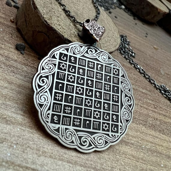 Ebcet Calendar Sterling Silver Necklace: Turkish Islamic Pendant