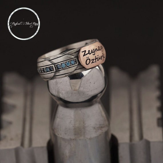 Personalized Zirconia Stone 925 Silver Wedding Band Ring