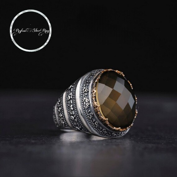 Handmade Sterling Silver Emotion Stone Ring - Color Changing Band