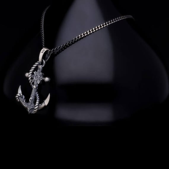 Sterling Silver Anchor Necklace: Handmade Sailor Jewelry