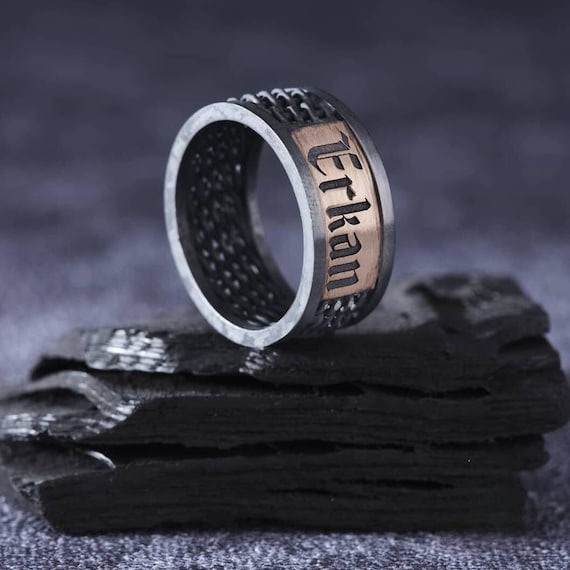 Custom Name Ring: 925 Sterling Silver Turkish Wedding Band