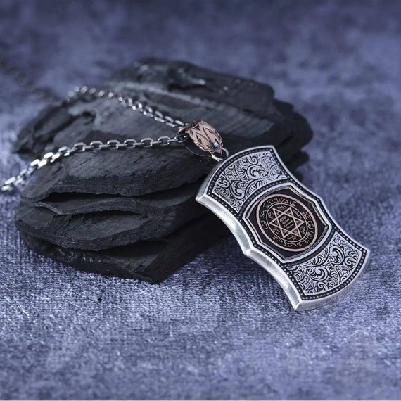 Handmade Double Sided Seal Of Suleiman Necklace - Personalized Turkish Locket