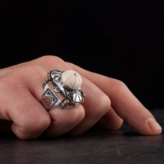 Mosque 925 Sterling Silver Men's Ring: Islamic Gift