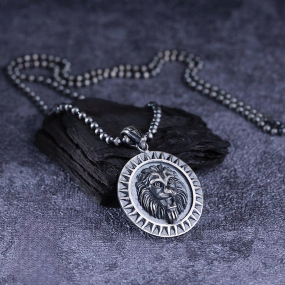 Handmade Sterling Silver Lion Locket Necklace: Animal Power Jewelry