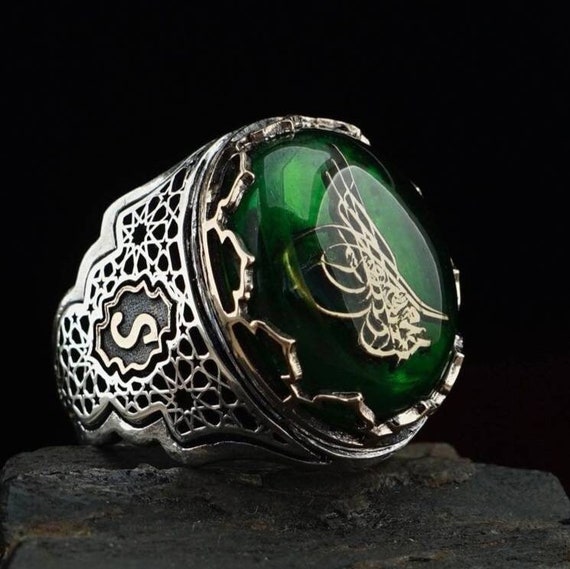Ya Hayyu Ya Qayyum يا حي يا قيوم، Islamic Green Aqeeq Ring | Boutique  Ottoman Exclusive
