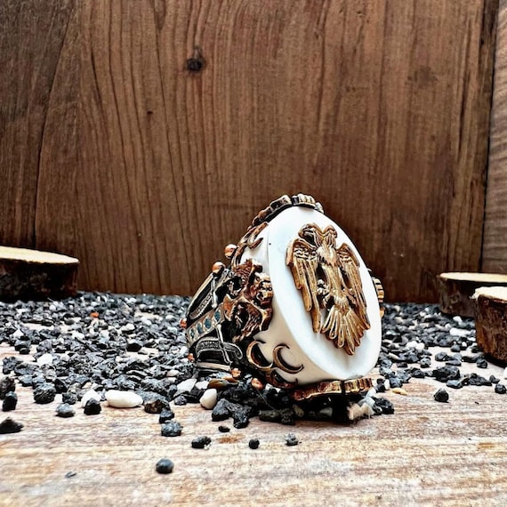 Handmade 925 Sterling Silver Ring: Turkish Double-Headed Eagle Design