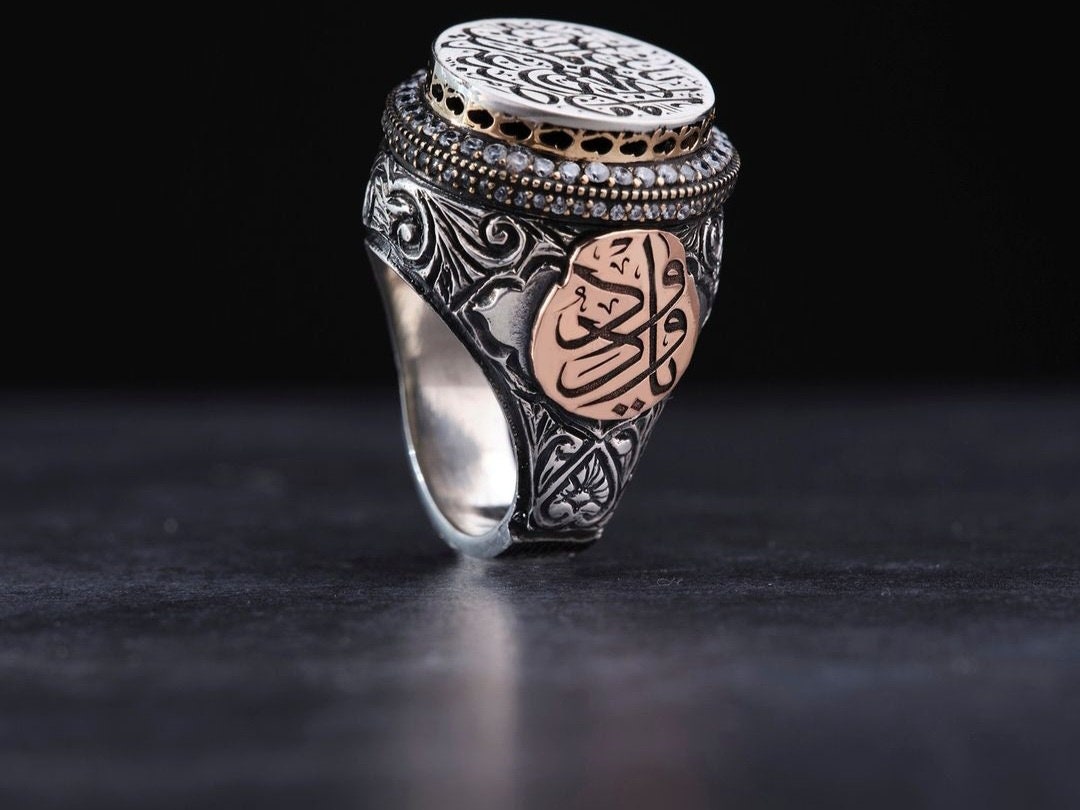 Handmade %100 925 Sterling Silver Mens Ring, Adjustable Name