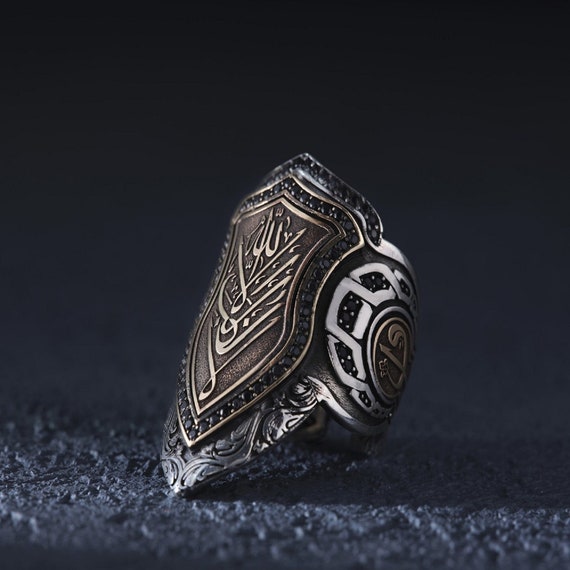 Archer Thumb Carved Silver Ring Written Men s Silver Ring Silver Ring for Men Dirilis Ertugrul Ring Etsy