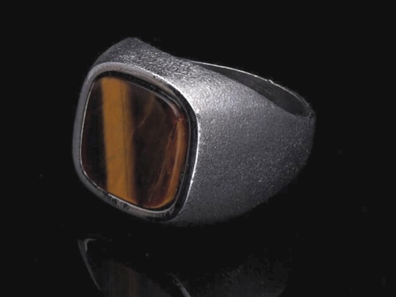 Tiger Eye Stone 925 Sterling Silver Ring - Adjustable Gemstone Jewelry