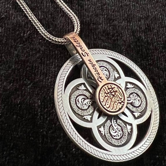Sterling Silver Protection Locket Necklace: Engraved Talisman, Spiritual Gift