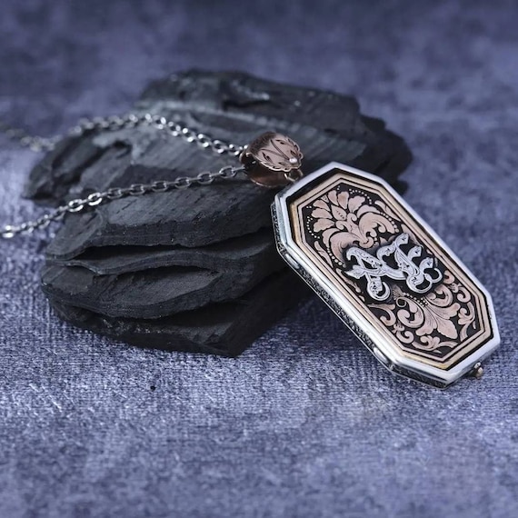 Personalized Rotating Silver Men's Necklace - 925 Sterling Silver - Valentine's Day Gift