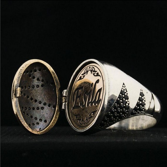 Handmade 925 Sterling Silver Ring: Covered Name, Heart Rhythm Model